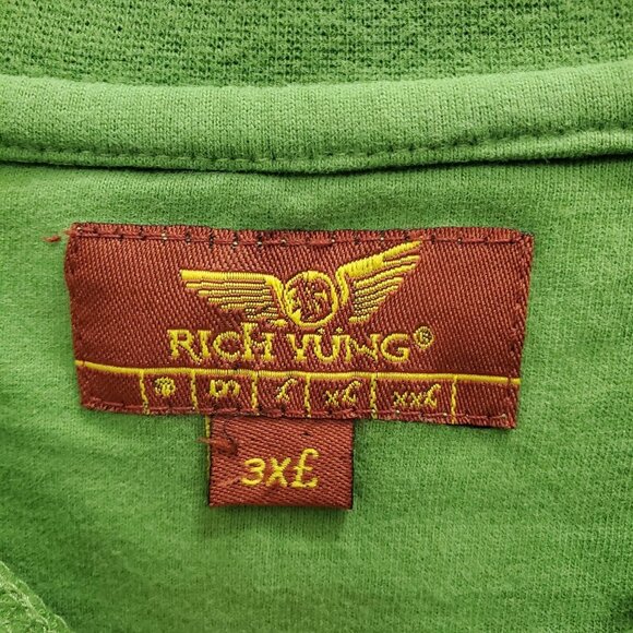 Rich Yung Men's Big & Tall Green Metallic Live Rich Stay Yung Graphic Tee Sz 3XL - Picture 3 of 5